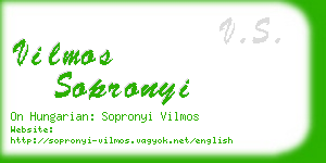 vilmos sopronyi business card